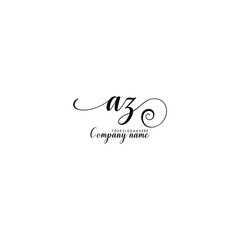 AZ Initial handwriting logo template vector
