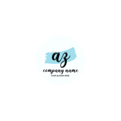 AZ Initial handwriting logo template vector

