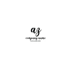 Obraz premium AZ Initial handwriting logo template vector 