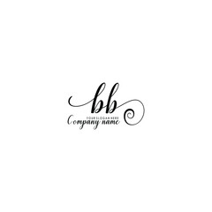 BB Initial handwriting logo template vector
