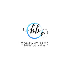 BB Initial handwriting logo template vector
