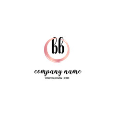 BB Initial handwriting logo template vector