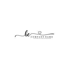 BE Initial handwriting logo template vector