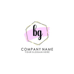 BG Initial handwriting logo template vector