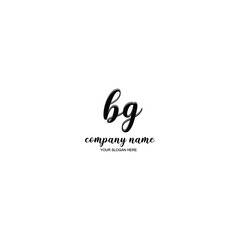 BG Initial handwriting logo template vector