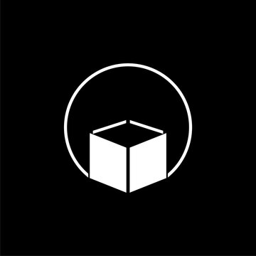 recommend clip art: Open box icon isolated on dark background