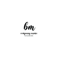 BM Initial handwriting logo template vector
