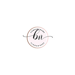 BM Initial handwriting logo template vector
