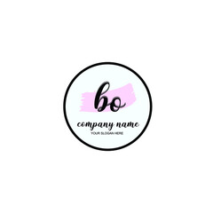 BO Initial handwriting logo template vector
