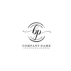 BP Initial handwriting logo template vector
