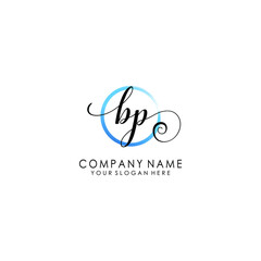 BP Initial handwriting logo template vector
