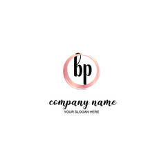BP Initial handwriting logo template vector
