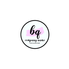 BQ Initial handwriting logo template vector
