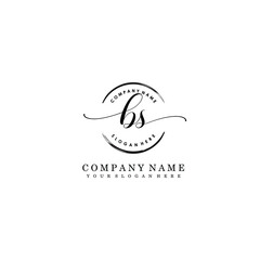 BR Initial handwriting logo template vector
