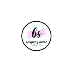 BS Initial handwriting logo template vector

