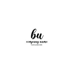 BU Initial handwriting logo template vector
