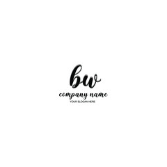 BW Initial handwriting logo template vector
