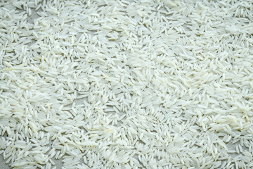White basmati rice pattern on a concrete worktop