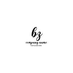 BZ Initial handwriting logo template vector
