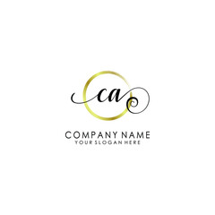 CA Initial handwriting logo template vector

