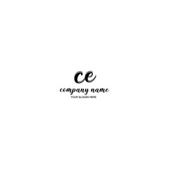 CE Initial handwriting logo template vector
