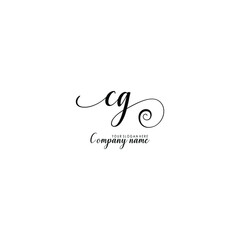 CG Initial handwriting logo template vector
