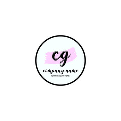 CG Initial handwriting logo template vector
