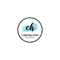 CH Initial handwriting logo template vector

