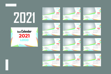 Creative Colorful Calendar Design for 2021
