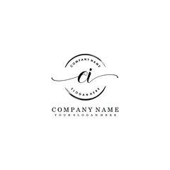 CI Initial handwriting logo template vector
