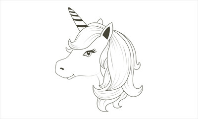 cute unicorn line art