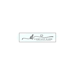 CL Initial handwriting logo template vector
