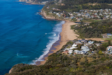 Fototapeta na wymiar Stanwell beach view from above, Sydney, Australia.
