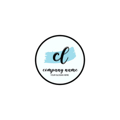 CL Initial handwriting logo template vector
