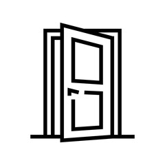 entry door line icon vector. entry door sign. isolated contour symbol black illustration