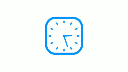 New aqua color square counting down clock icon on white background