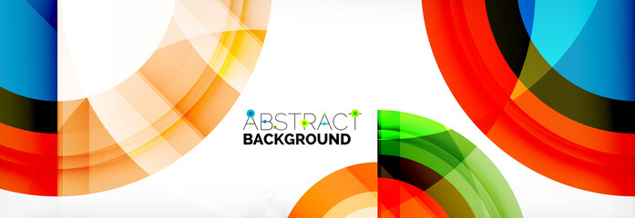 Fototapeta premium Round shapes, triangles and circles. Modern abstract background