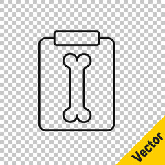 Black line X-ray shots icon isolated on transparent background. Vector Illustration.