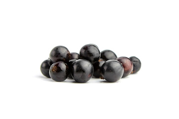 Fototapeta na wymiar Ripe black currant berries isolated on white background