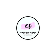 CS Initial handwriting logo template vector