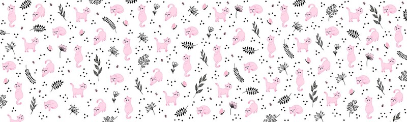 Fototapeta premium pattern - simple cats