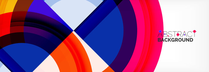 Round shapes, triangles and circles. Modern abstract background