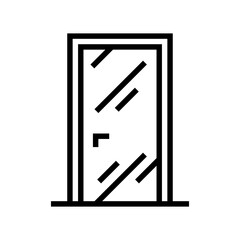 glass door line icon vector. glass door sign. isolated contour symbol black illustration
