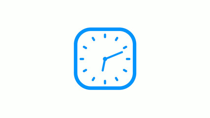 New aqua color square counting down clock icon on white background