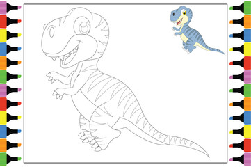 coloring cute animal for kids, simple vector illustration