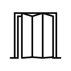 folding door line icon vector. folding door sign. isolated contour symbol black illustration