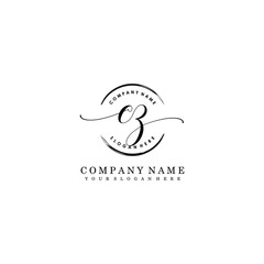 CZ Initial handwriting logo template vector