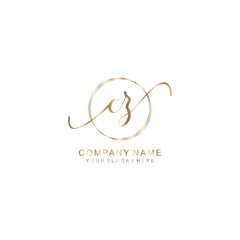 CZ Initial handwriting logo template vector