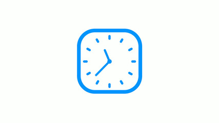 New aqua color square counting down clock icon on white background