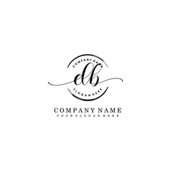 DB Initial handwriting logo template vector